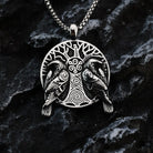 Kobine Men's Punk Odin's Ravens & Celtic Tree of Life Necklace
