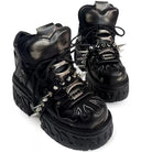 Kobine Men's Punk Rock Spiked Chunky Platform Shoes