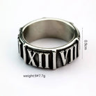 Kobine Men's Punk Roman Numeral Pattern Ring