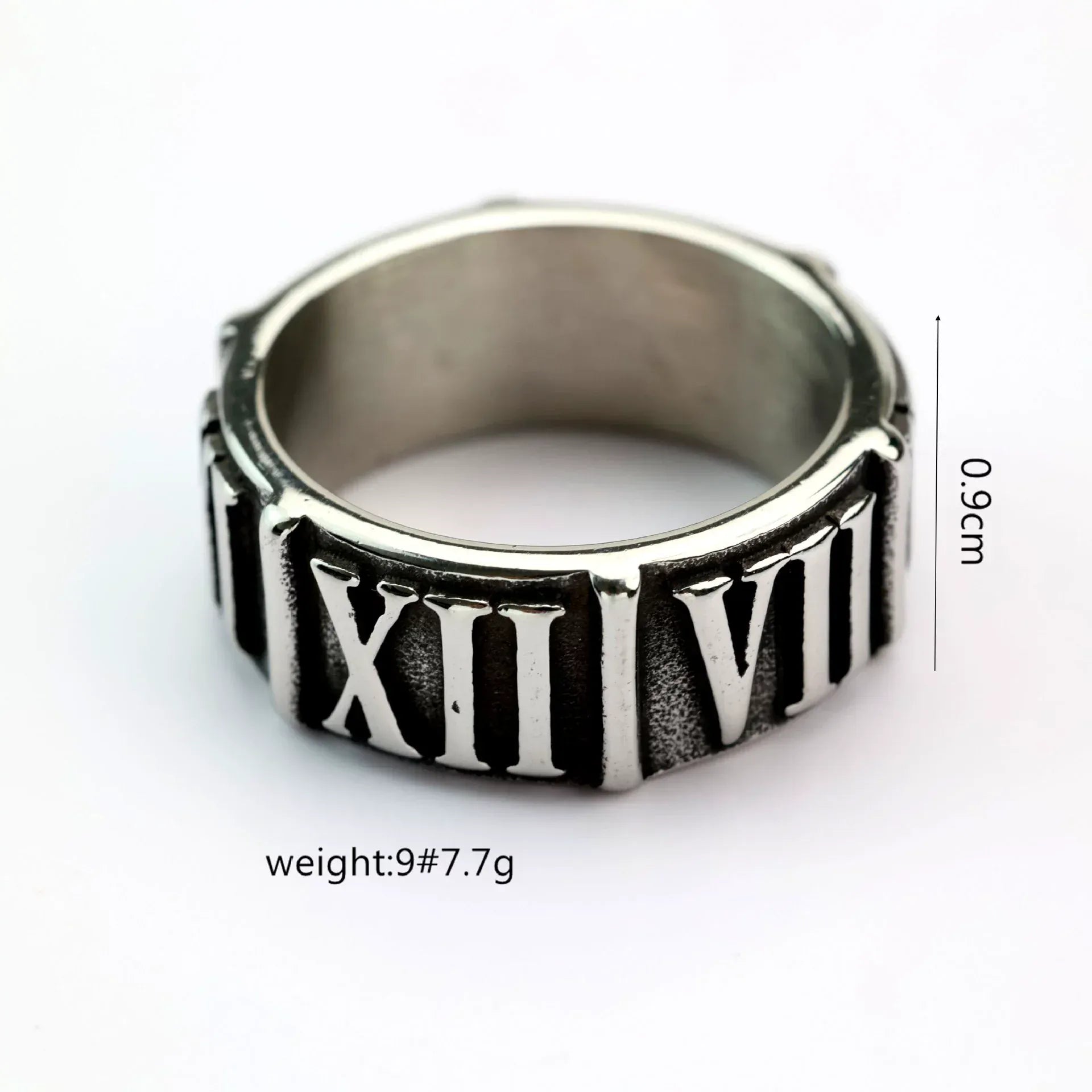 Kobine Men's Punk Roman Numeral Pattern Ring