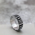 Kobine Men's Punk Roman Numeral Pattern Ring