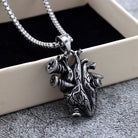 Kobine Men's Punk Screw Heart Necklace