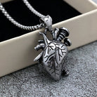Kobine Men's Punk Screw Heart Necklace
