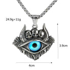 Kobine Men's Punk Skull Evil Eye Pendant Necklace