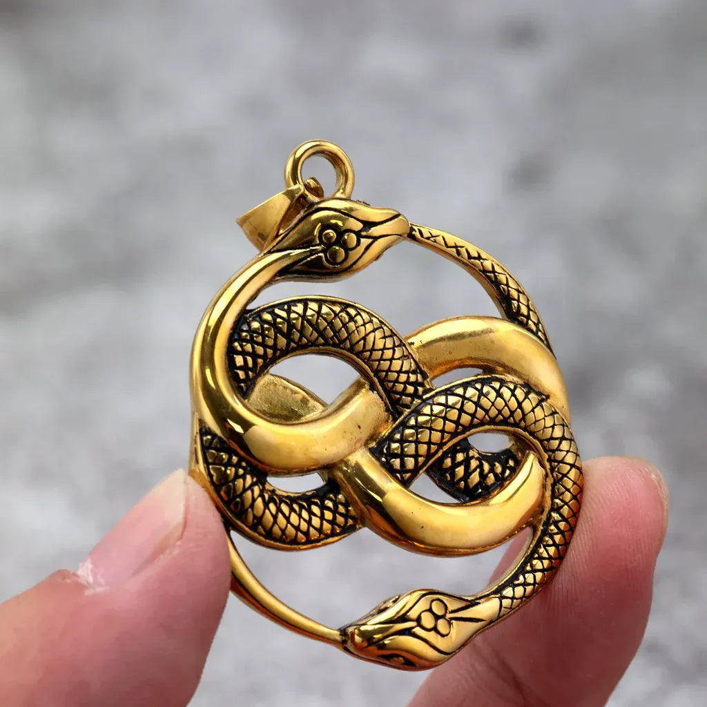 Kobine Men's Punk Snakes Entwined Necklace