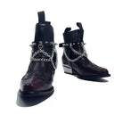 Kobine Men's Punk Spiked Chain Motorcycle Boots