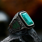Kobine Men's Punk Turquoise Gem Ring
