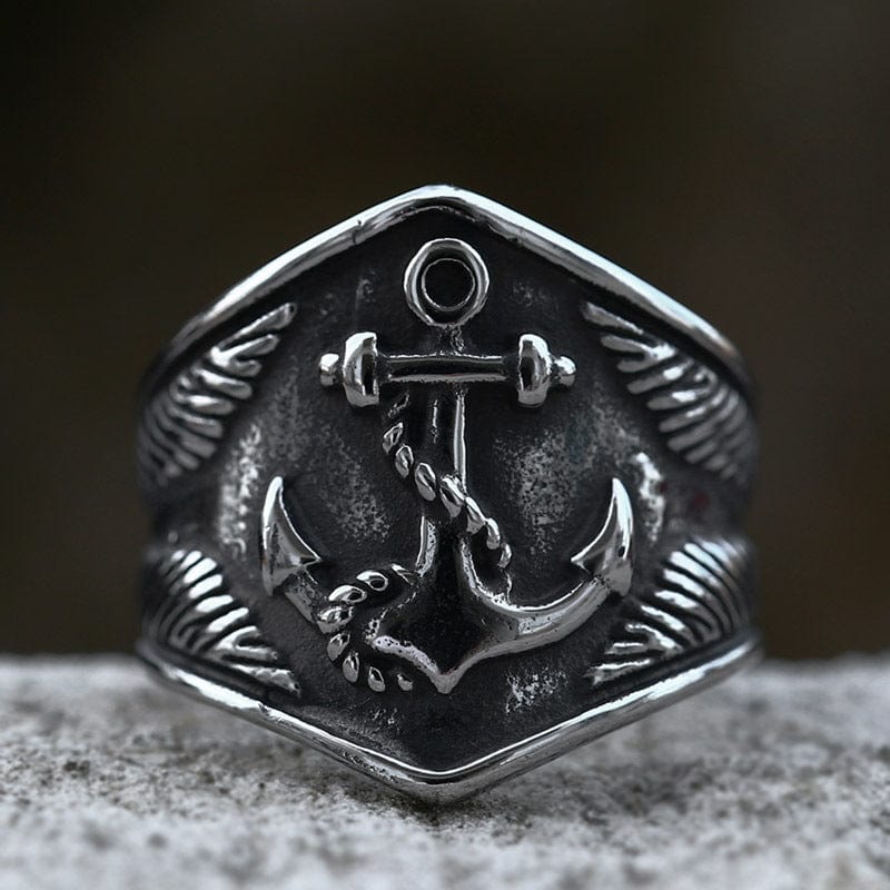 Kobine Men's Punk Viking Anchor Ring