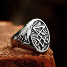 Kobine Men's Punk Viking Letter Ring