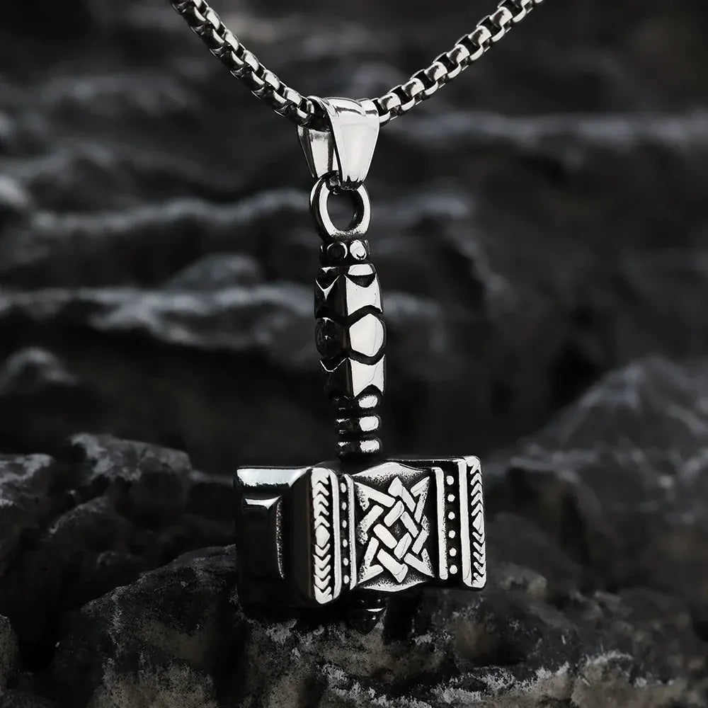 Kobine Men's Punk Viking Mjölnir Necklace