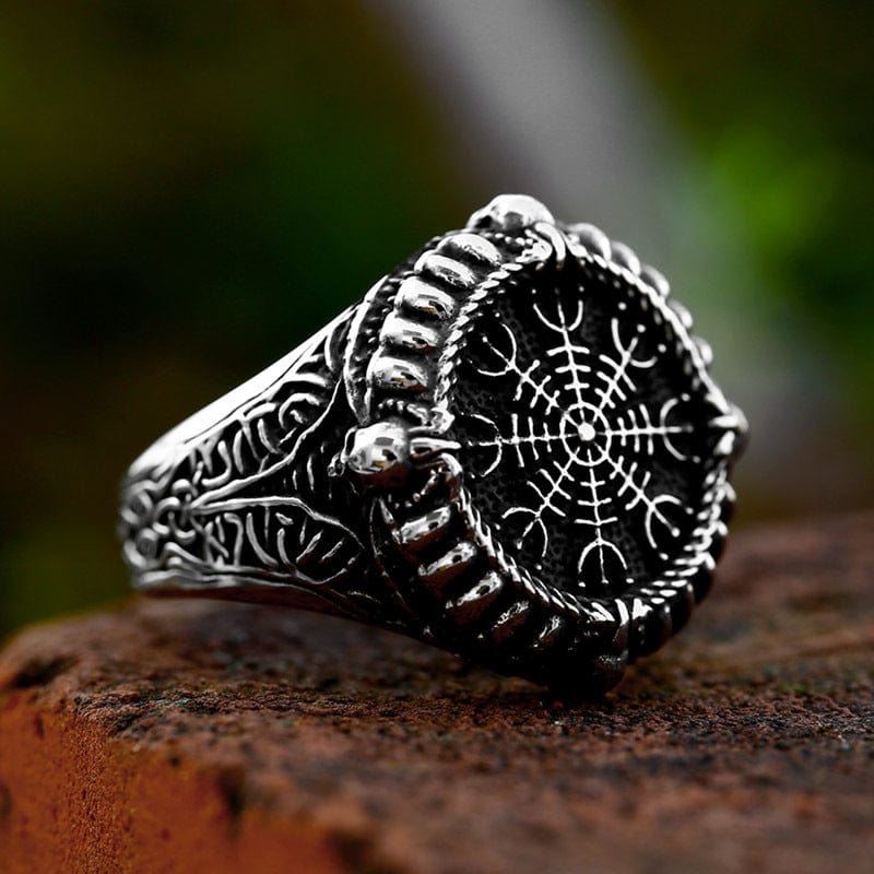 Kobine Men's Punk Viking Skull Ring