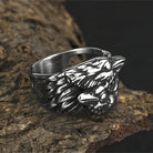Kobine Men's Punk Vintage 3D Two Raven Ring