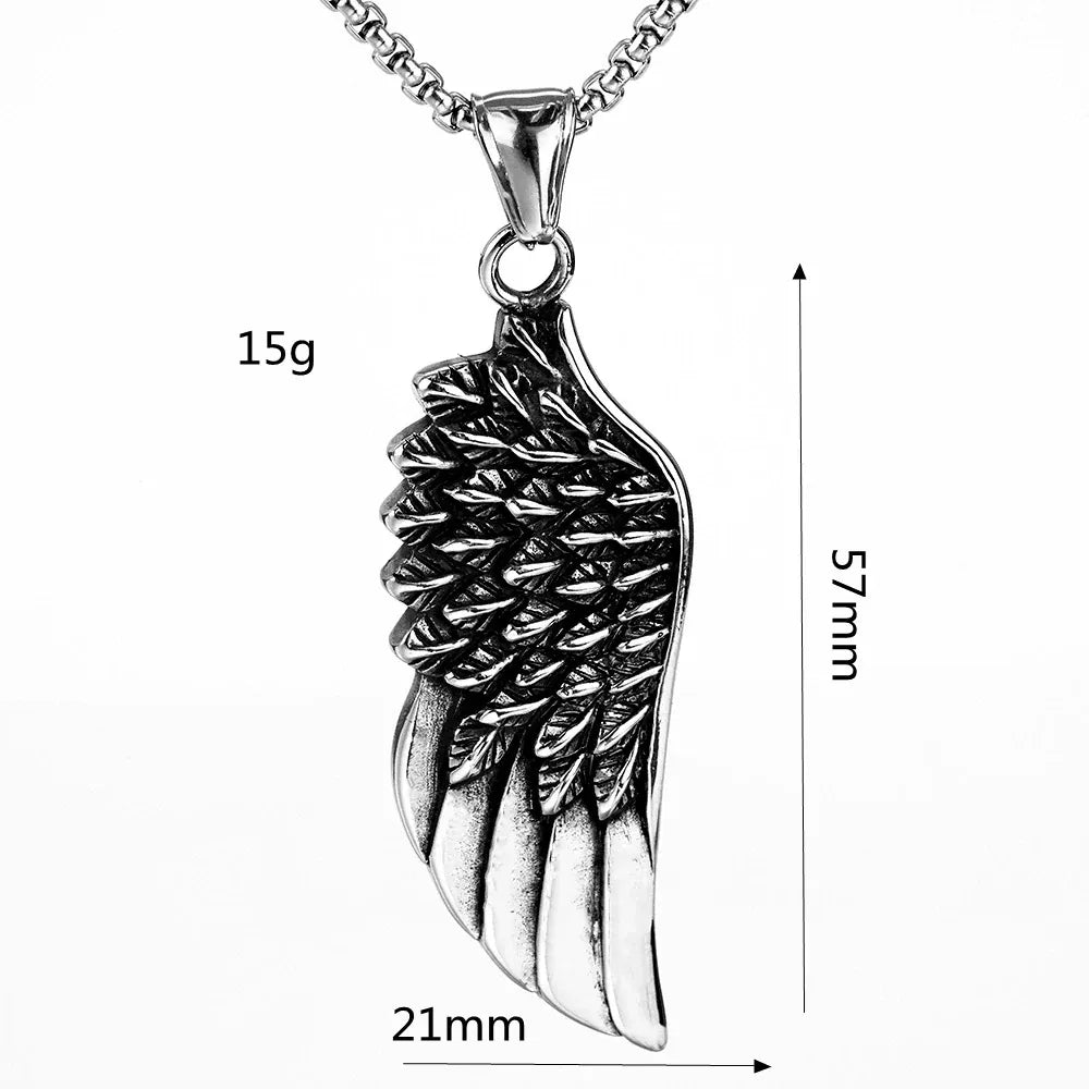 Kobine Men's Punk Wing Pendant Necklace