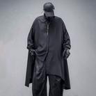 Kobine Men's Techwear Asymmetric Collared Long Sleeve Shirt