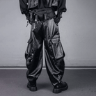 Kobine Men's Techwear Big Pocket Buckle Strap Textured Cargo Pants