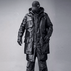 Kobine Men's Techwear Big Pocket Mock Two-piece Hooded Coat