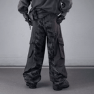 Kobine Men's Techwear Big Pockets Strappy Patchwork Camouflage Pants