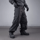 Kobine Men's Techwear Big Pockets Strappy Patchwork Camouflage Pants