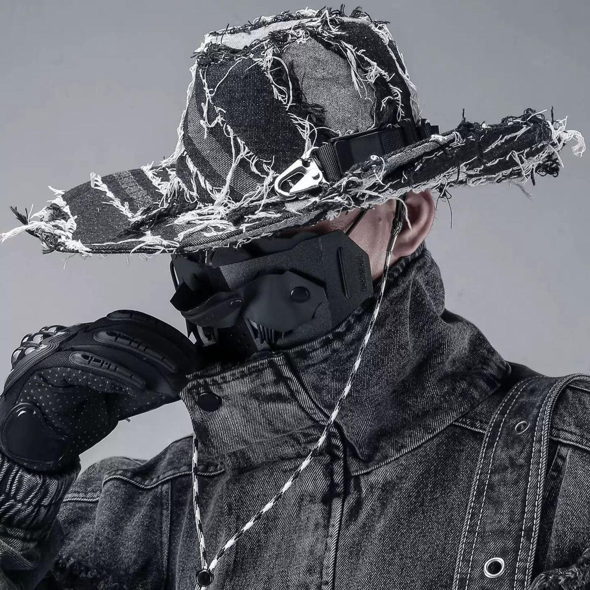 Kobine Men's Techwear Distressed Raw Edge Boonie Hat