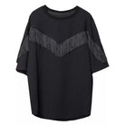 Kobine Men's Techwear Fringe Textured Batwing-Sleeve Top