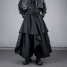 Kobine Men's Techwear Irregular Hem Mock Two-piece Skirt Pants