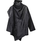 Kobine Men's Techwear Rose Jacquard Snood Collar Asymmetric Coat