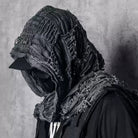 Kobine Men's Techwear Ruched Distressed Raw Edge Scarf