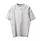 Kobine Men's Techwear Star Decor Distressed Short Sleeve Top Grey
