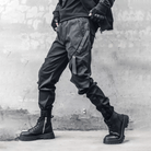 Kobine Men's Techwear Zipper Large Pocket Cuffed Cargo Pants