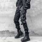 Kobine Men's Techwear Zipper Large Pocket Cuffed Cargo Pants