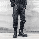 Kobine Men's Techwear Zipper Large Pocket Cuffed Cargo Pants