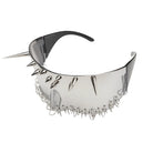 Kobine Unisex Cyberpunk Ring Spiked Wrap Around Glasses