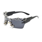 Kobine Unisex Cyberpunk Spiked Ring Wrap Around Glasses Sunglasses