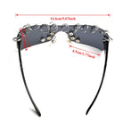 Kobine Unisex Cyberpunk Spiked Ring Wrap Around Glasses Sunglasses