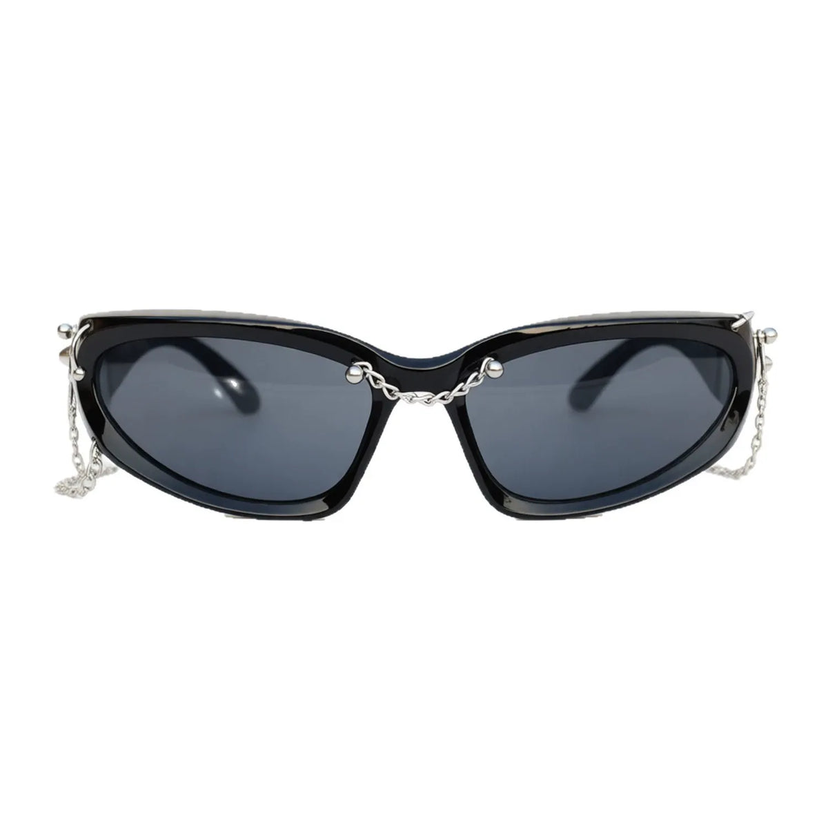 Kobine Unisex Cyberpunk Star Spiked Chained Glasses Sunglasses