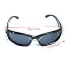 Kobine Unisex Cyberpunk Star Spiked Chained Glasses Sunglasses