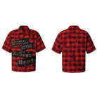 Kobine Unisex Grunge Plaid Print Turn Down Collar Shirt