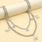 Kobine Unisex Punk Butterfly Layered Waist Chain