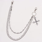 Kobine Unisex Punk Cross Double Layer Waist Chain