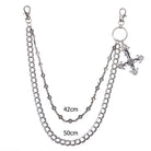 Kobine Unisex Punk Cross Double Layer Waist Chain