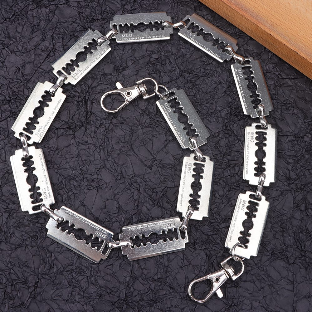 Kobine Unisex Punk Decorative Razor Blade Waist Chain