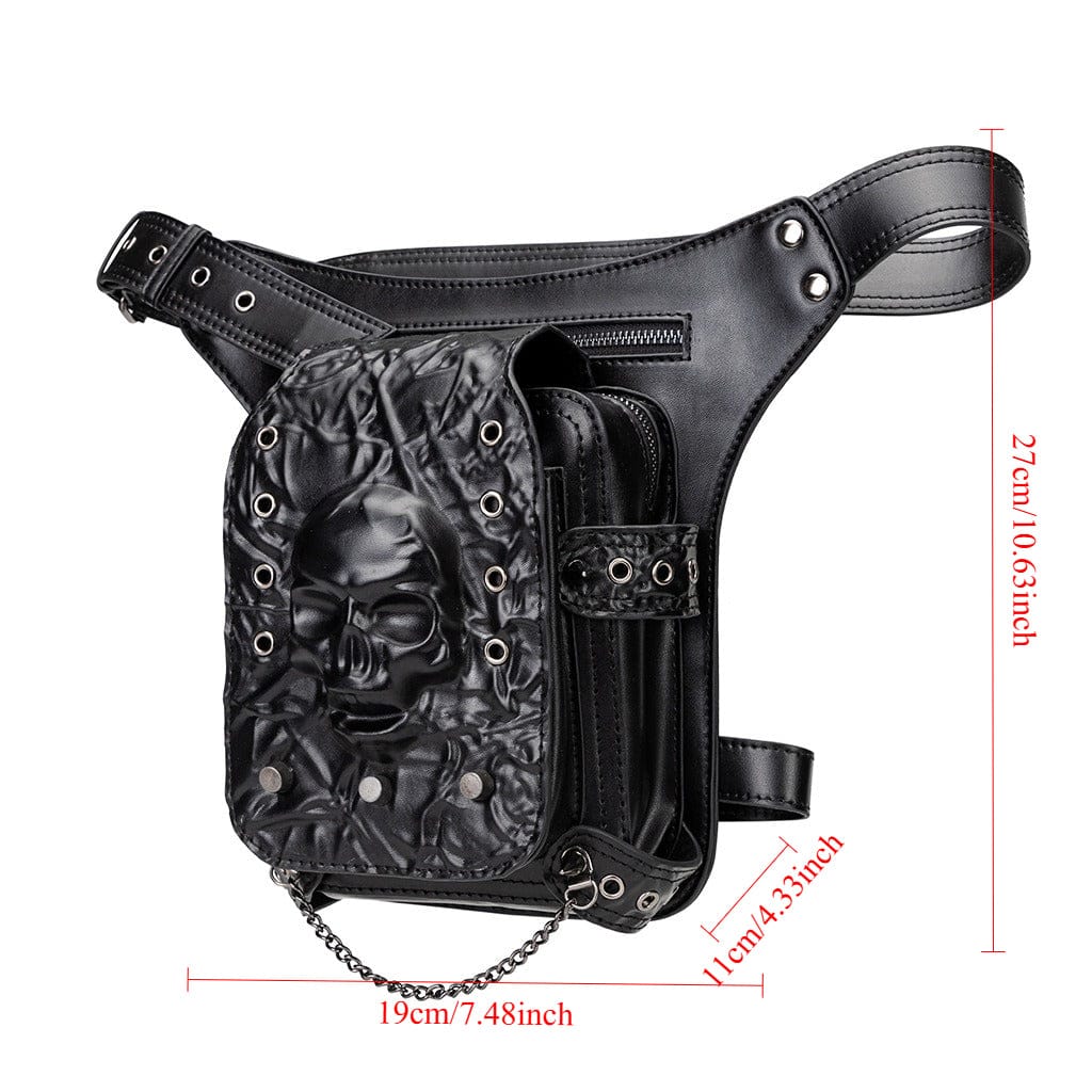 Kobine Unisex Punk Eyelet Rivet Skull Bag