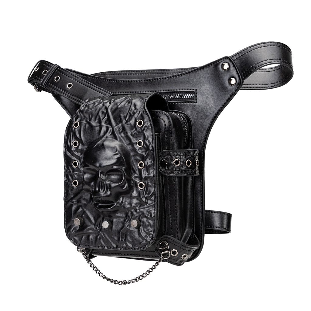 Kobine Unisex Punk Eyelet Rivet Skull Bag