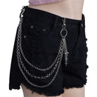 Kobine Unisex Punk Four-Pointed Star Layered Waist Chain