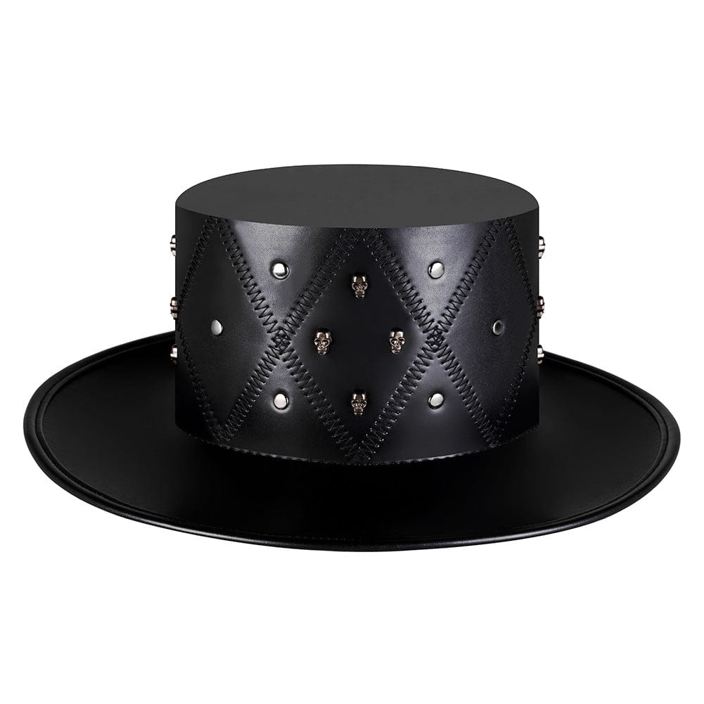 Kobine Unisex Punk Geometric Crisscross Stitching Top Hat