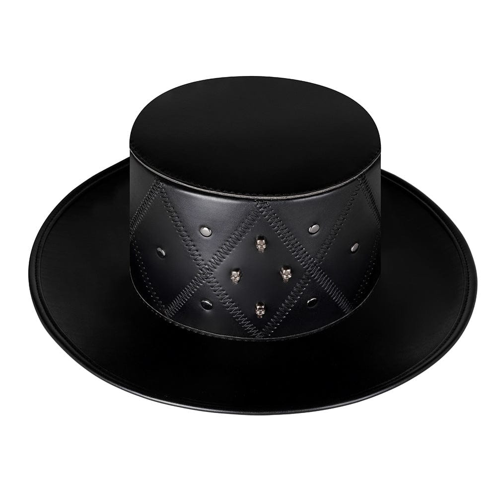 Kobine Unisex Punk Geometric Crisscross Stitching Top Hat