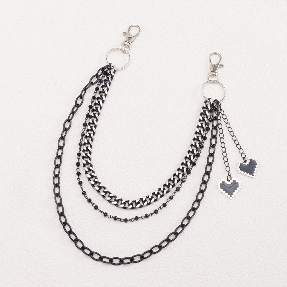 Kobine Unisex Punk Heart Multilayer Waist Chain