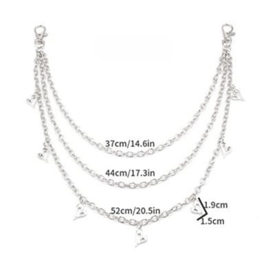 Kobine Unisex Punk Hollow Heart Layered Waist Chain