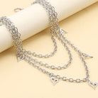 Kobine Unisex Punk Hollow Heart Layered Waist Chain