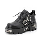 Kobine Unisex Punk Metal Splice Buckle Platform Shoes